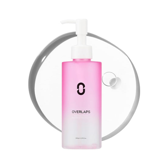 OVERLAPS Pink Desert Ectoin Cleansing Oil | Lightweight Oil Cleanser for Face, Waterproof Makeup Remover, Pore Sweeping Korean Skin Care for Oily & Sensitive Skin, 6.76 fl oz