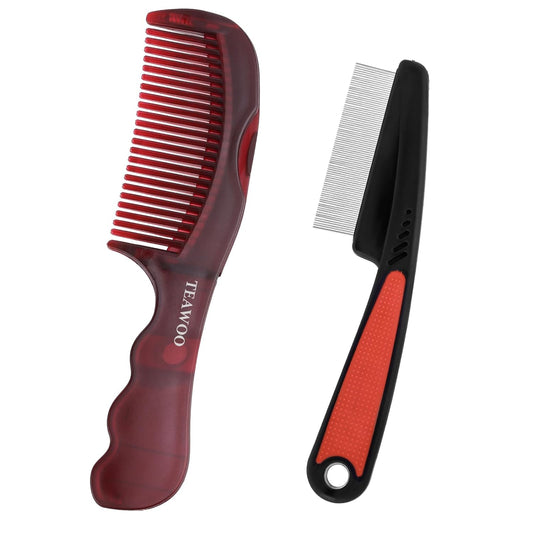 Patented Anti Dandruff Comb & Stainless Steel Fine Tooth Comb Kit, Dandruff Remover, Scalp Sweep Detoxing, Massage Dandruff Removal Brush for Scalp Build Up