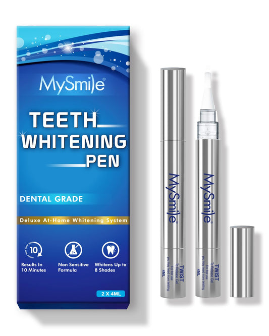 MySmile Non-Sensitive Teeth Whitening Pen Mint Gel Enamel Safety 8ML 30+ Treatments Fast Remove 20 Years of Stains Care Oral Bright Smile Alternative Teeth Whitening Strips