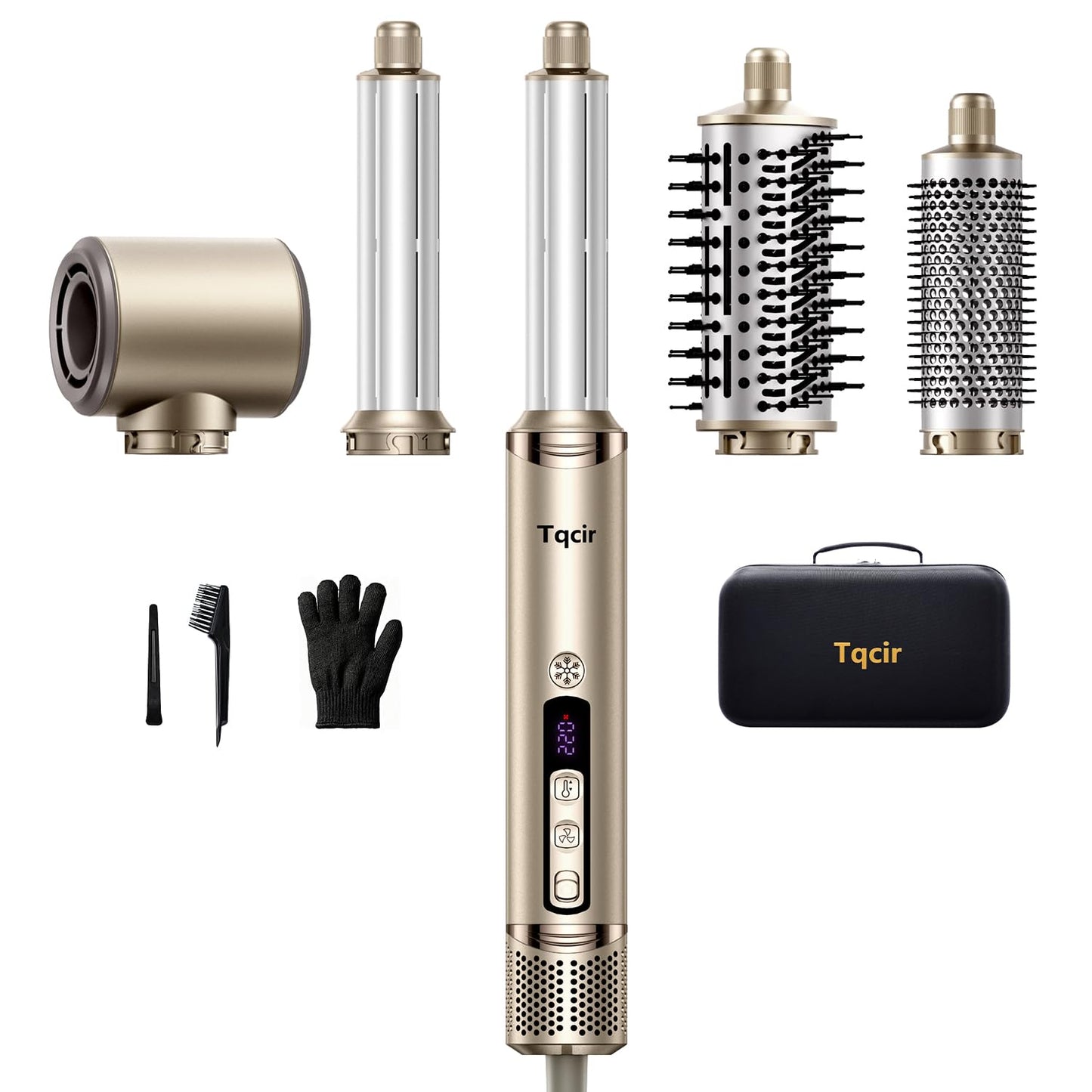 5-in-1 Professional Hair Dryer Brush, Powerful Multi-Styler with Auto-Wrap Curlers, Fast Drying Curling Straightening Volumizing Without Heat Damage, Storage Case Best Gift for Girl/Women