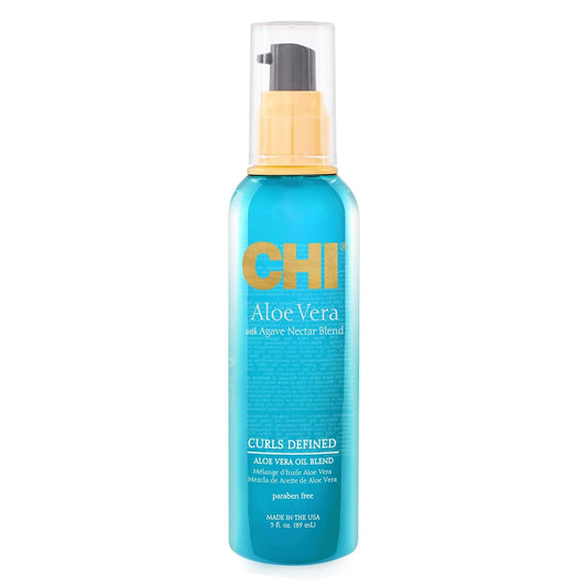 CHI Aloe Vera Oil, Add Strength, Shine & Moisture To Weak Hair, For Curly Hair Types, Sulfate, Paraben, & Cruelty-Free, 3 Oz.