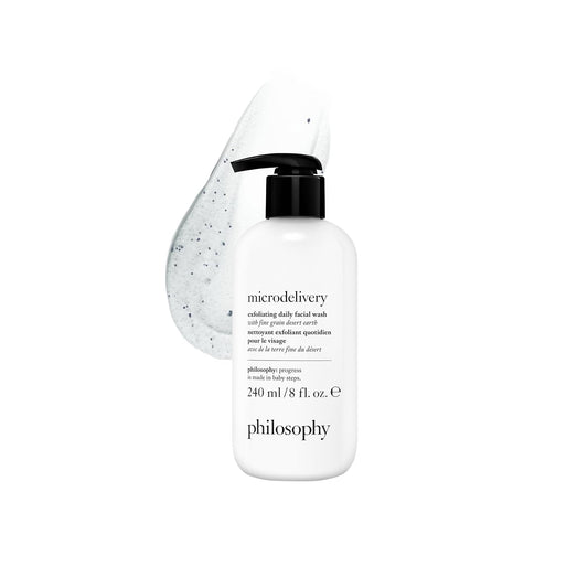 philosophy microdelivery exfoliating daily facial wash - with fine grain desert earth & gentle amino acids - scrubs away impurities & dead skin cells to alleviate dryness and rough texture