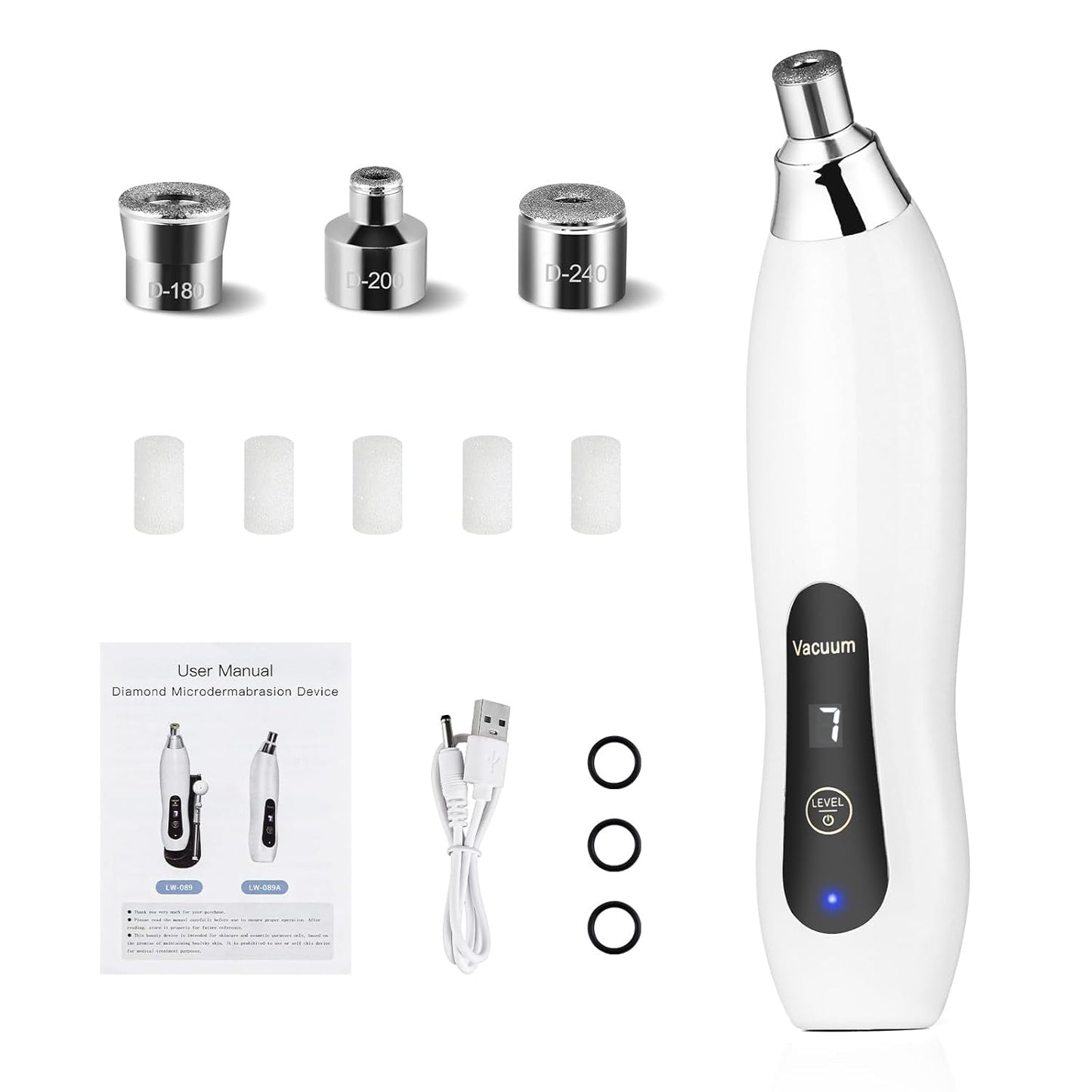 Diamond Microdermabrasion Machine, 7 Suction Modes Professional Microdermabrasion Machine, 60KPg Blackhead Remover Portable Microdermabrasion Device for Personal Home Travel Use