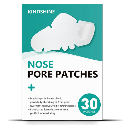 30 Count Nose Pore Patches, Medical-Grade Hydrocolloid Pore Strips, Overnight Oil-Absorbing & Pore-Refining, Pimple Stickers to Absorb Acne Nose Gunk