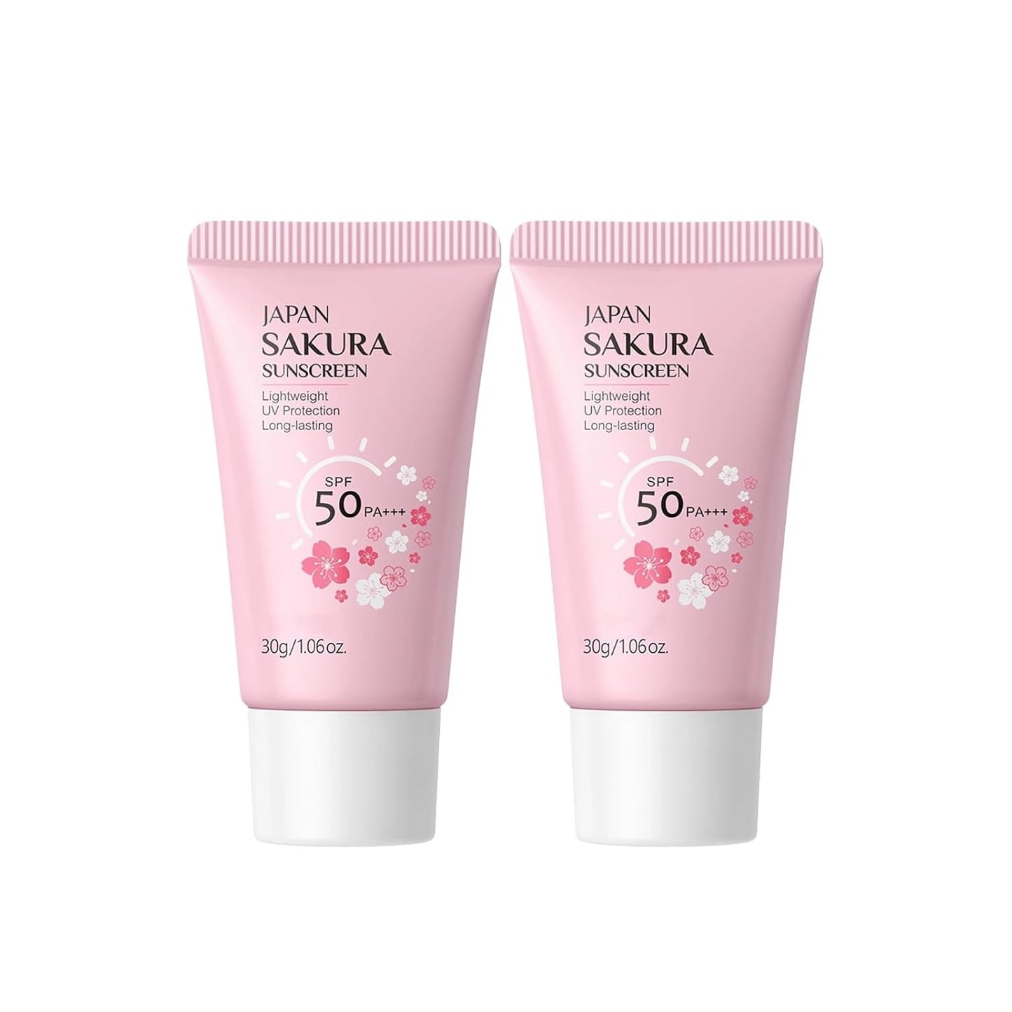 Hydrating Sunscreen SPF 50 – 2Packs Lightweight Hydrating JAPANESE SAKURA Face & Body Sunscreen, Moisturizing Isolation Cream Non-Greasy, Fast-Absorbing, No White Cast