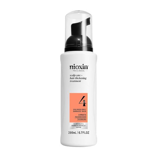 Nioxin System 4 Scalp Care + Hair Thickening Leave-In Treatment for Colored, Dry & Damaged Hair with Progressed Thinning | Maintain Vibrant Color | Nourish & Boost Density with Niacinamide & Biotin