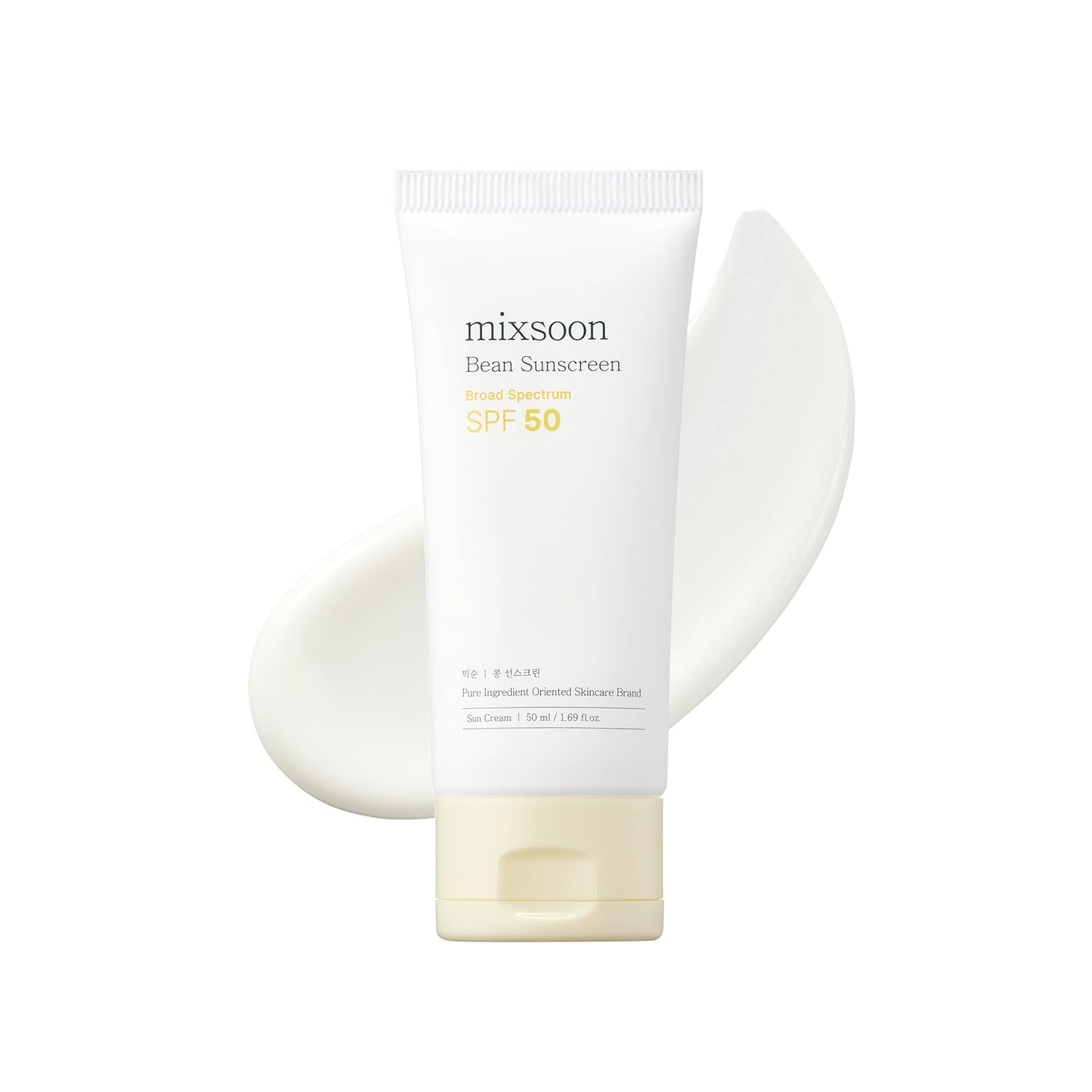mixsoon Bean Sunscreen-Lightweight Airy Texture SPF 50 Korean Sunscreen for Face, No White Cast, Non-Sticky Stocking Stuffers 50ml / 1.69 fl.oz. Korean Glass Skin Care