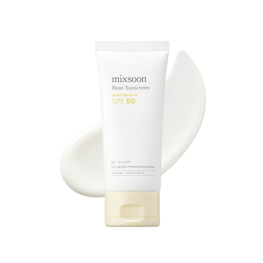 mixsoon Bean Sunscreen-Lightweight Airy Texture SPF 50 Korean Sunscreen for Face, No White Cast, Non-Sticky Stocking Stuffers 50ml / 1.69 fl.oz. Korean Glass Skin Care