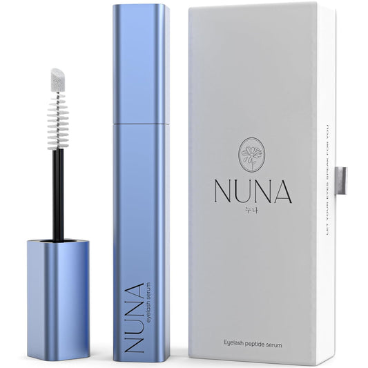 NUNA Eyelash Growth Support Serum 6ml – Eye Lash and Eyebrow Enhancing Serum for Women & Men with Biotin - Korean Multi Peptide & Natural Extracts – Promotes Fuller and Longer Lashes - 6 Month Supply