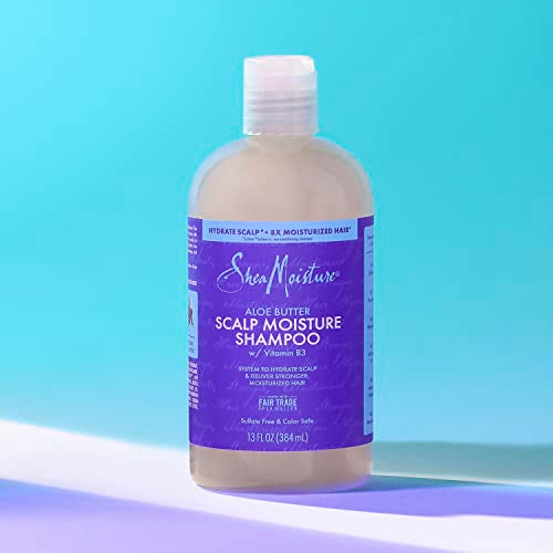 SheaMoisture Scalp Moisture Shampoo Aloe Butter & Vitamin B3 Hair Care with a Boost of Hydration To Hydrate Scalp + Moisturized Hair 13 oz