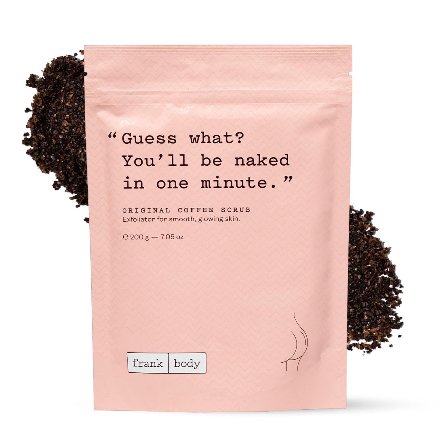 Frank Body Original Coffee Scrub, 7.05oz | Natural & Cruelty Free Exfoliating Body Scrub | Hydrating Vegan Scrub Skin Care For Stretch Marks, Acne, Cellulite | 1ct
