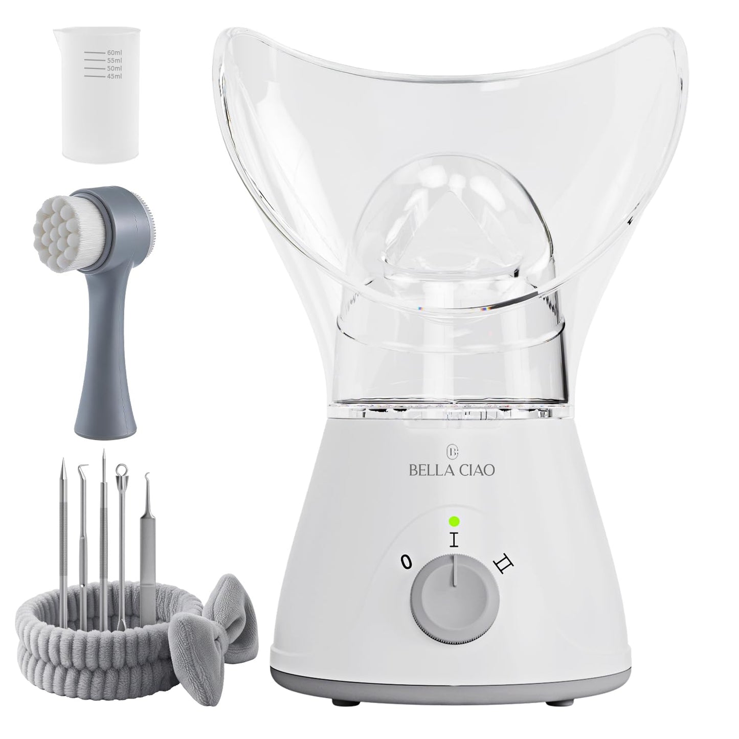 Bella Ciao 11-Piece Facial Steamer Set – Portable Face Steamer for Deep Cleaning, Hydration & Pore Care – Skincare Beauty Tool Kit for Women & Teens – Spa Gift for Home, Travel & Self-Care Routine