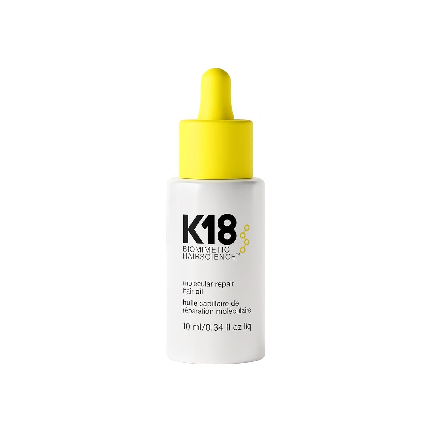 K18 Molecular Repair Hair Oil, Weightless Oil for Stronger, Healthier Hair, Suitable For All Hair Types, 0.34 Fl Oz