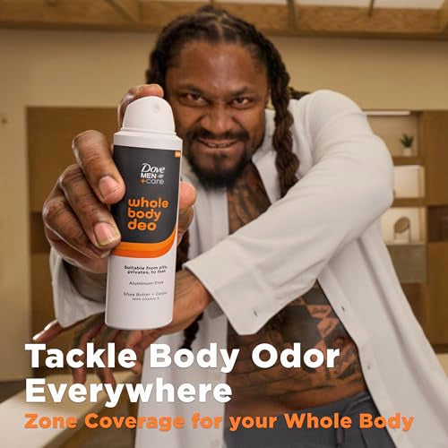 Dove Men+Care Whole Body Deo Aluminum-Free Deodorant Spray Aloe + Bamboo Suitable from Pits, Privates, to Feet 4 oz
