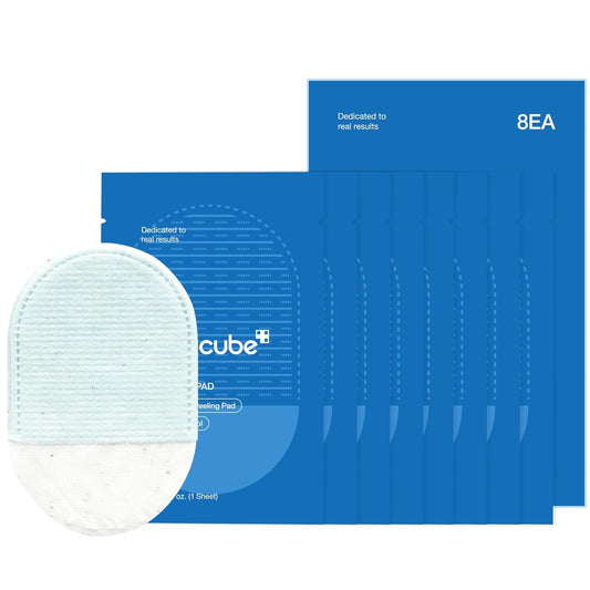 medicube Zero Pore Peel Pads (8ea) | Smoothing Mitt for Face & Body | Rice Extract, Natural AHA & Panthenol | Double-Sided Organic Cotton & Microfiber Pads | Polish for Smooth, Clear Skin