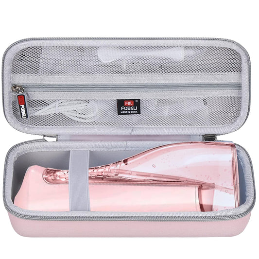 FBLFOBELI Hard Case Replacement for Nicwell/for COSLUS/for Oralfree/for Waterpik WF-02 Water Dental Flosser Cordless (Pink)