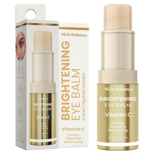 Skin Balance Vitamin C Ultra Shimmer Eye Balm – Dermatologist-Tested, Anti-Aging, Korean Skin Care – Reduces Dark Circles, Puffiness & Fine Lines – Vegan, Clean Beauty, Cruelty-Free – 0.52 FL. Oz