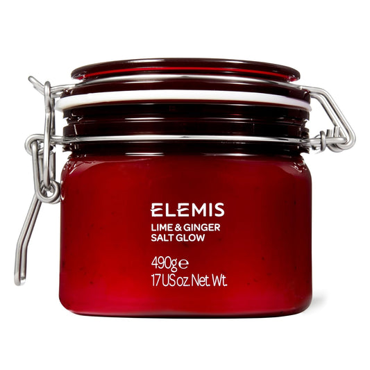 ELEMIS Exotic Lime & Ginger Salt Glow 490g, Invigorating Salt Scrub To Exfoliate & Soften Skin