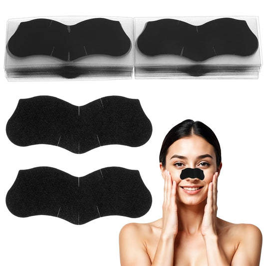 70Pcs Bamboo Charcoal Face Strips For Blackheads Pore Cleansing Strips Nose Blackhead Remover Deep Cleansing Charcoal Strip Effective Control Of Oily Skin Clogged Pores Practical For Unisex