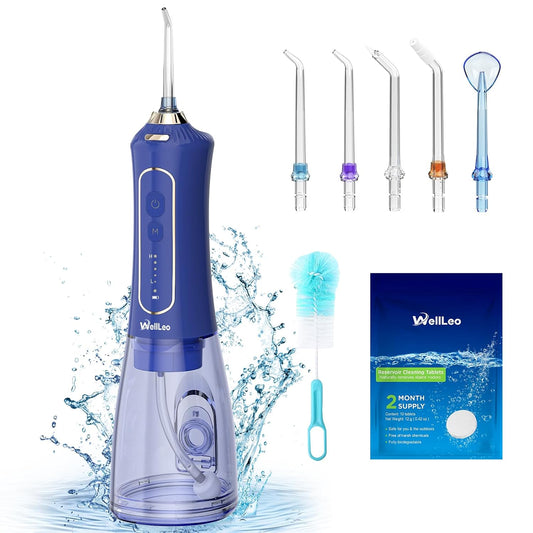 Water Flossers for Teeth, 300ML Cordless Oral Irrigator Rechargeable Dental Flosser Picks with 5 Modes 5 Jet Tips,IPX7 Waterproof Teeth Cleaner for Braces Gum Care, Home Travel Use