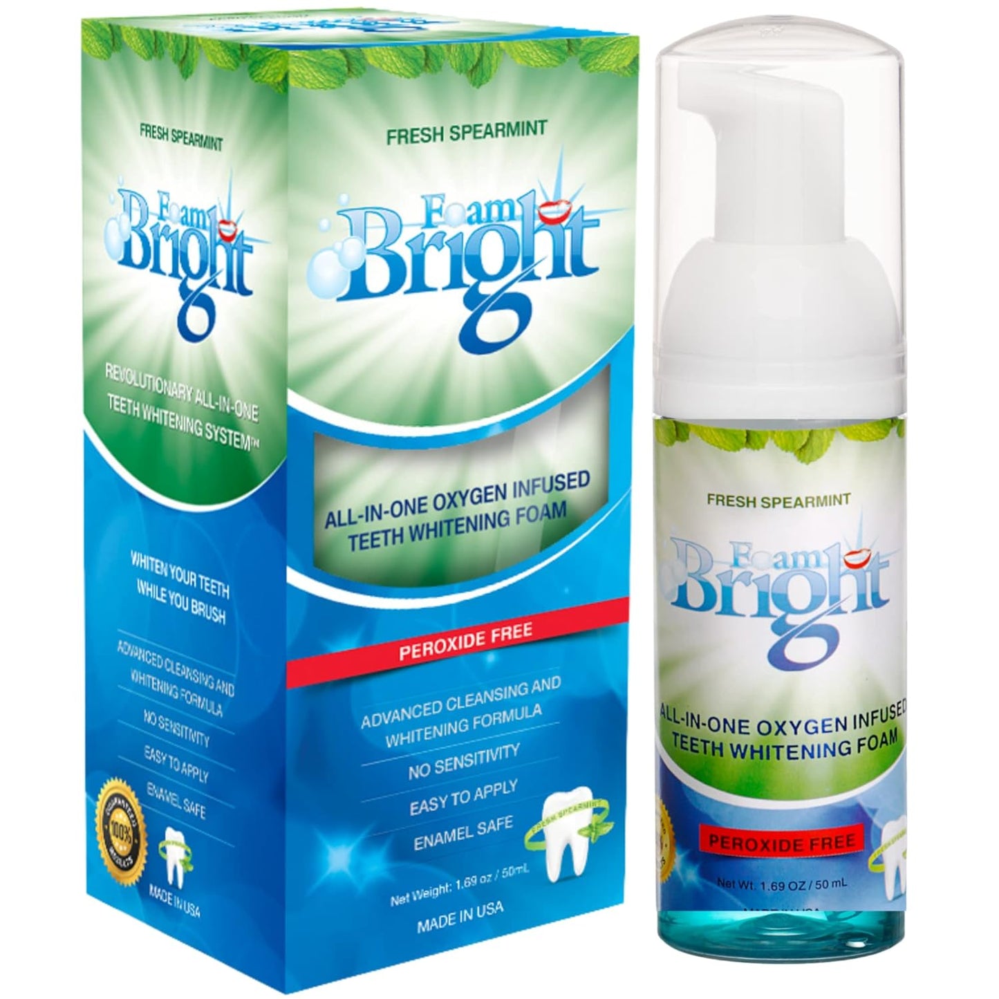 Aligner & Retainer Cleaner Foam Bright, Teeth Whitening Foam, Great for Invisalign, Candid, Byte, Night Guard, Mouth Guard, Dentures, Whitener, Toothpaste & Braces Cleaner, Peroxide Free