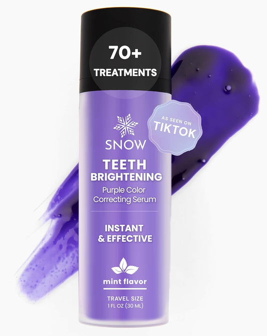 SNOW Teeth Brightening Purple Serum | Gentle & Enamel Safe Instant Brightening for Brighter Smile | Dental Care, Hygiene, & Tooth Care Bright Smile for Events Daily Confidence 2 Month Supply