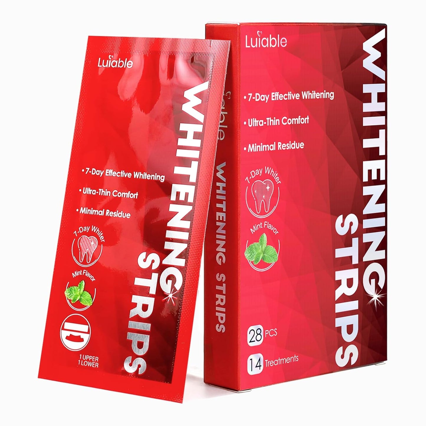 Teeth Whitening Strips for Tooth White: Professional Dentist Formulated Teeth Whitener Enamel-Safe Non-Slip 28 Strips 14 Treatments
