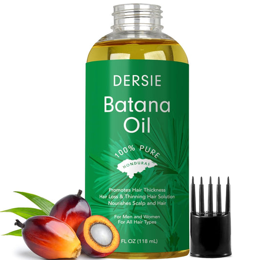 Dersie Batana Oil with Massager Applicator: Organic Batana Oil from Honduras - 100% Pure & Natural (4 fl oz)
