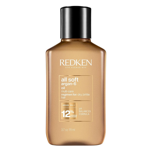 Redken All Soft Argan-6 Oil Treatment For Dry Hair - Deeply Conditions Hair, Adds Softness and Shine With Argan Oil