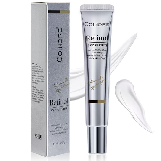 Retinol Under Eye Cream - Cream for Men & Women, Dark Circles, Puffiness & Wrinkles, Anti-Aging Eye Cream for Fine Lines, 0.7 Fl Oz