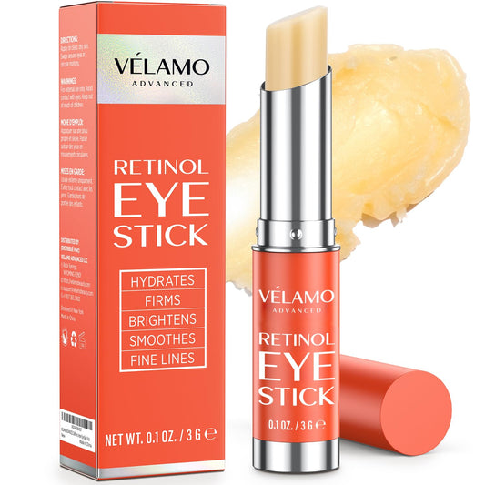 VELAMO ADVANCED Retinol Eye Stick: Renewing & Firming Under Eye Balm for Dark Circles, Puffiness, Fine Lines & Wrinkles - Travel Essentials, Portable & Perfect for On-the-go Use, 0.1 OZ/3g