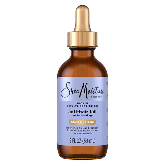 Shea Moisture Scalp & Hair Oil Anti-Hair Fall for Healthy Looking Hair and Moisturized Scalp, with Biotin & Multi-Peptide ScalpBoost Technology, 2 oz