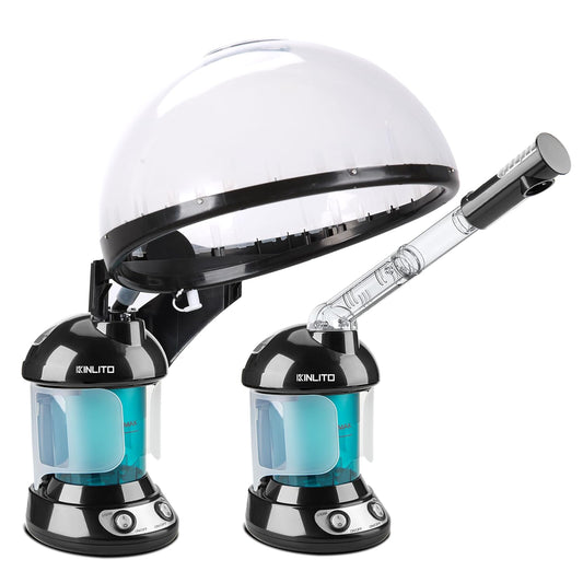 2-in-1 Hair and Face Steamer, Hair Steamer Humidifier for Deep Conditioning & Facial Steamer for Deep Cleaning, Tabletop Steamer with UV Ozone for Personal Care Use Home Spa Salon