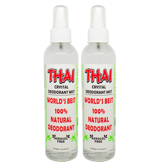 Thai Deodorant Stone Crystal Mist Natural Deodorant Spray 8 oz. Bundle, Pack of 2