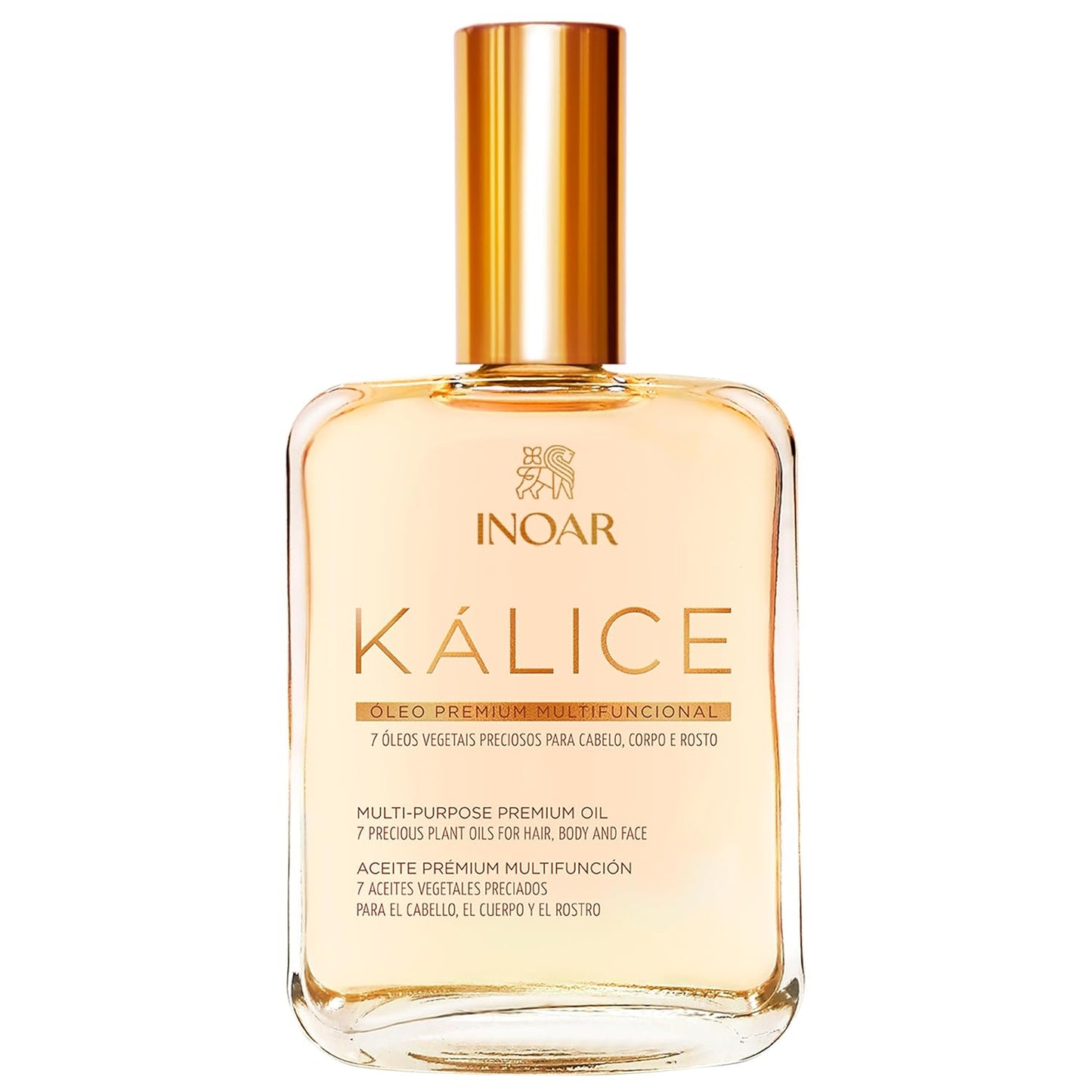 INOAR Kalice Óleo Essential Oil Blend Multi-Purpose Moisturizing & Regenerating Serum for Hair, Face & Body, 3.4 fl oz