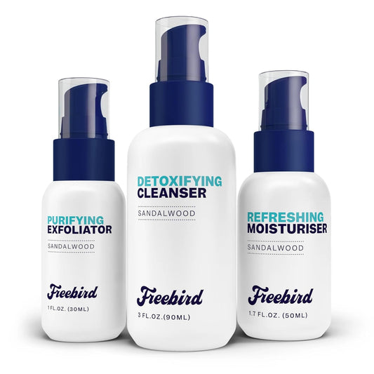 Freebird Scalp Care Kit - 3-in-1 Premium Bald Head Care, Soothe Shaving, Nourishing Detox Cleanser, Purifying Exfoliator, Refreshing Moisturizer, Enhanced Hydration, Ideal for Daily Scalp Maintenance