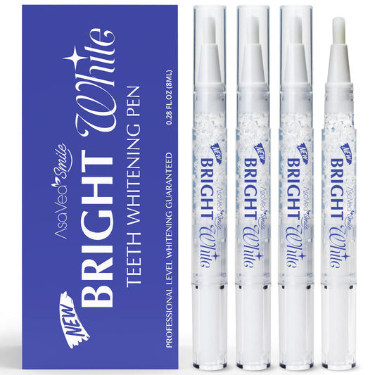 Teeth Whitening Pen (4 Pens) for Teeth Whitening, 40+ Uses, Effective, Painless, No Sensitivity, Travel-Friendly, Beautiful White Smile, Mint Flavor