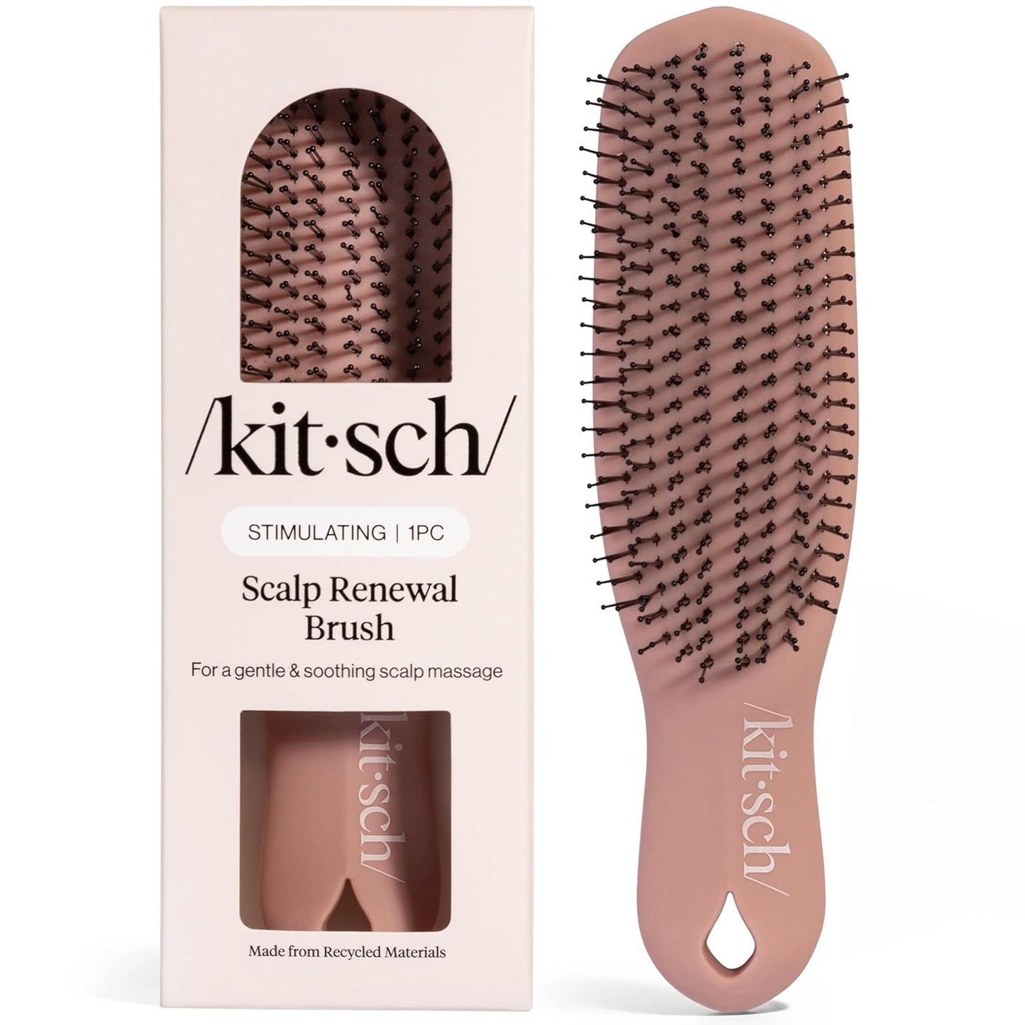 Kitsch Scalp Renewal Brush - Exfoliating & Scalp Massager for Hair Growth, Gentle Head Massage Brush to Remove Buildup, Boost Circulation & Relaxing Head Scrubber for Washing Hair - Terracotta