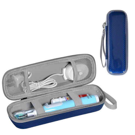 Toothbrush Travel Case for Oral B/Oral-B Pro 1000 1500 5000 7000 7500 6000 9600/ Phlips Sonicare 4100 5100 1100 6100 5300 Electric Toothbrush, Portable Hard Protective Storage Bag (Blue)