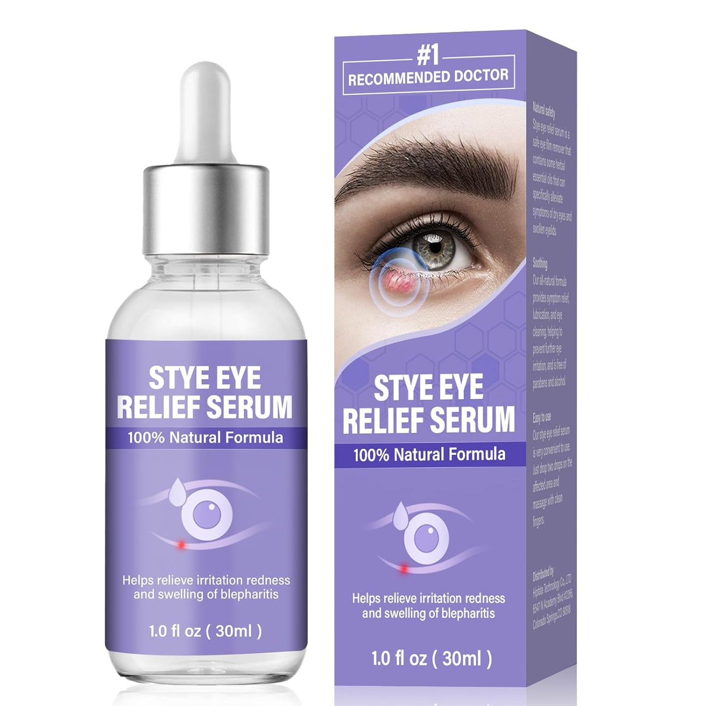 Stye Eye Treatment, Eye Reflief Serum for Styes and Chalazions, Natural & Non-Irritating, Fast-Acting Soothing and Restores Healthier Skin, 30ml