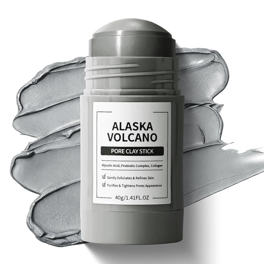 Clay Mask Stick, Deep pore Cleansing, Exfoliator Blackhead Remover Pore Cleanser Gentle Exfoliation Skin Brightening, Hydrating & Moisturizing Face Mud Mask for All Skin Types, Men & Women (Gray)