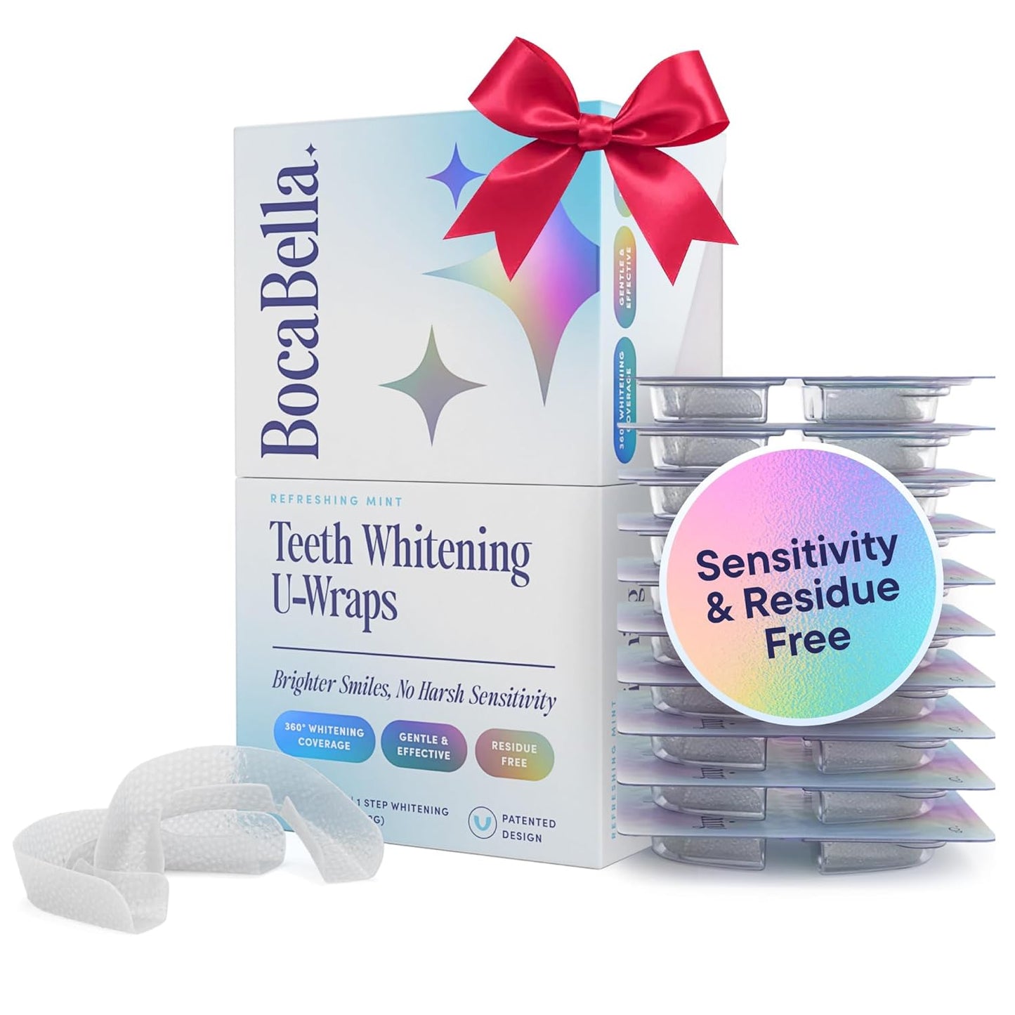Teeth Whitening U-Wraps – 10 Treatments – 15% Hydrogen Peroxide, Enamel-Safe, No Harsh Sensitivity – Patented Strip Design with Aloe, Calendula & Peppermint – Fast, Even Whitening