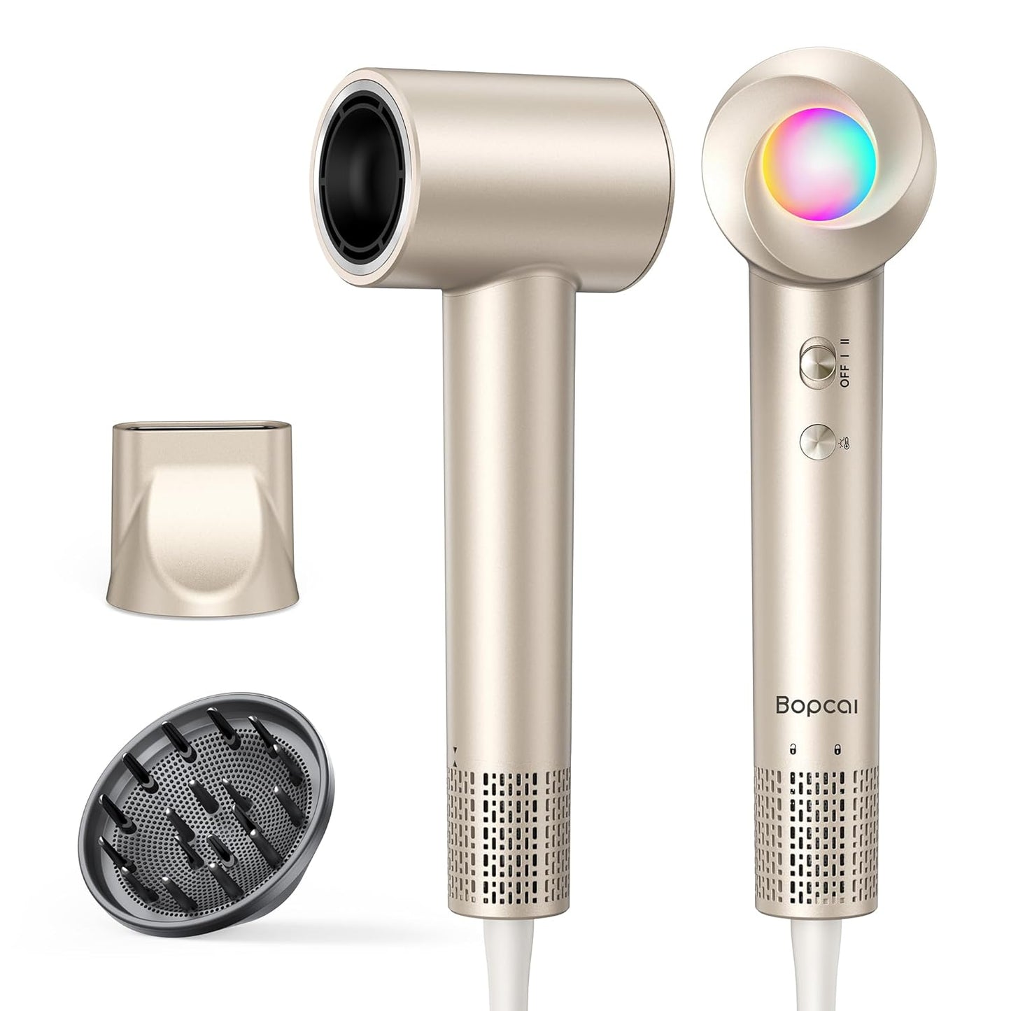 Ionic Hair Dryer with Diffuser - 160000RPM High-Speed Blow Dryer, 500 Millons Ions Frizz Free, Fast Drying for Women, Lightweight, Quiet, Professional Dryer for Curly or Straight Styles, Gift Idea