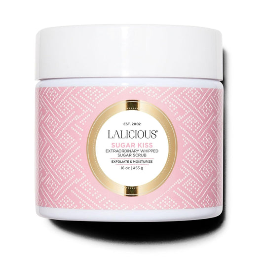 LALICIOUS Extraordinary Sugar Kiss Sugar Scrub for Body, Exfoliating Body Scrubs for Women, Moisturizing Body Exfoliator with Coconut Oil & Honey for Radiant Skin, Zero Greasy, No Parabens - 16oz