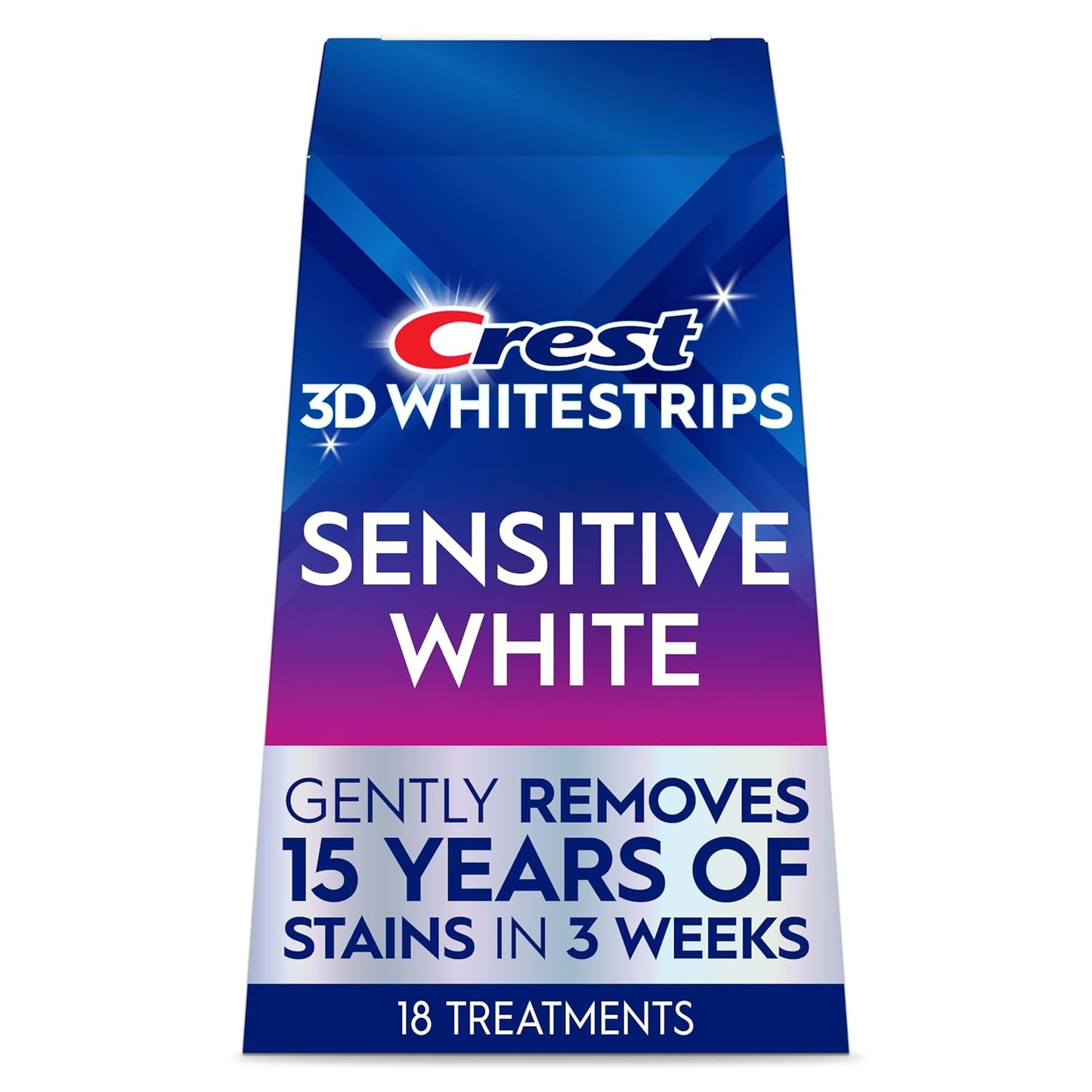 Crest 3D Whitestrips Sensitive White – Teeth Whitening Kit, 18 Treatments, Each with 1 Upper/1Lower, 36 Strips – Crest 3DWhite Teeth Whitening Strips
