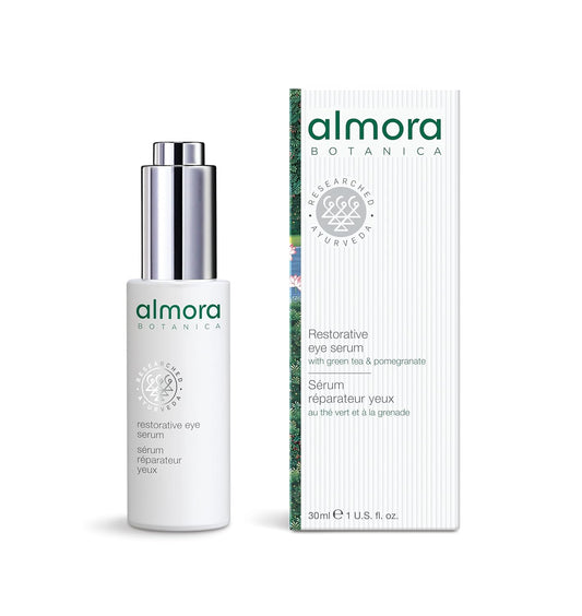 Almora Botanica Restorative Eye Serum, 30mL | Brightening & Firming Eye Treatment | Reduces Dark Circles, Puffiness & Fine Lines | Nutrient-Rich, Collagen-Activating Formula | Clean, Vegan Skincare
