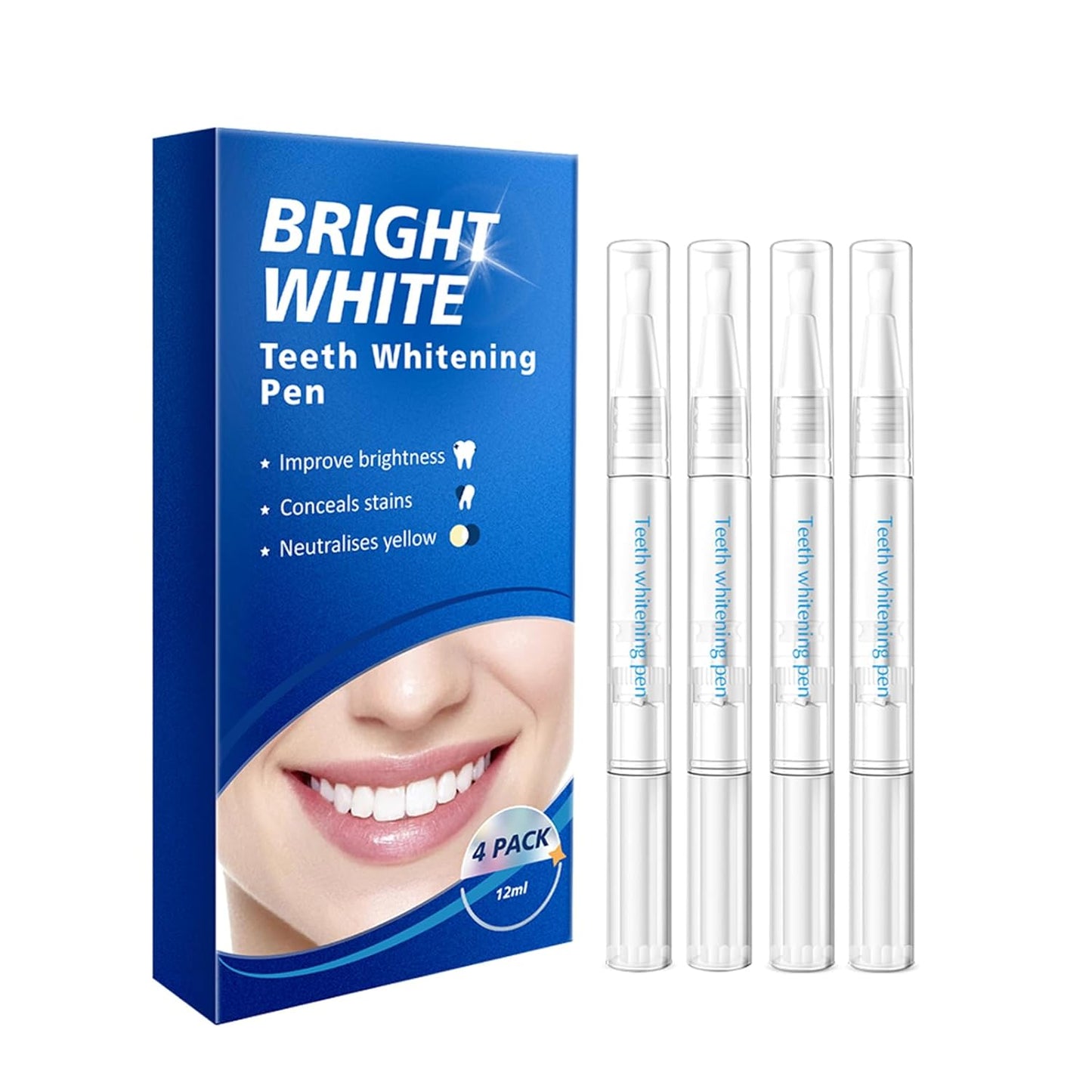 Teeth Whitening Pen - Professionally Stain Removal Teeth Whitening Gel Formula, No Sensitivity Effective Teeth Whitener, Mint (0.11 Fl Oz (Pack of 4))
