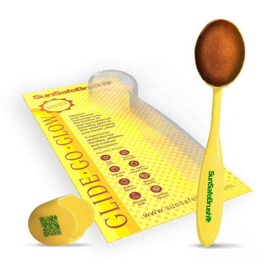 SunSafe Brush Sunscreen Applicator SPF Brush for Easy, Mess-Free Sun Protection - Portable, Family Friendly, Protects Face & Body