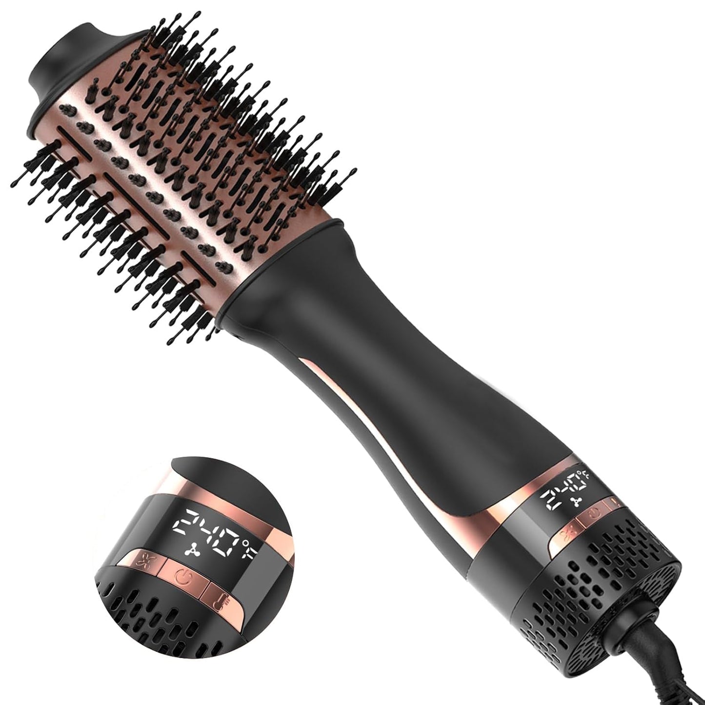 Nicebay Hair Dryer Brush, Hot Tools Blow Dryer Brush for Women, One Step Blowout Brush with Display Screen, Oval Ceramic Barrel, Negative Ion