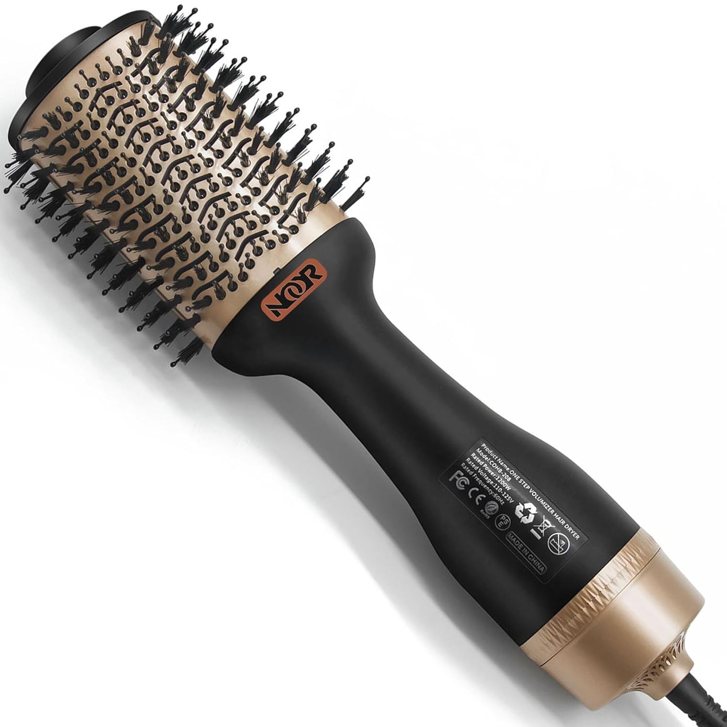 Noor 4-in-1 Hot Hair Dryer Brush Frizz Control Blowout Styling Brush for Drying Straightening and Volumizing All Hairstyles Frizz-Free Smooth Salon Look in One Easy Step
